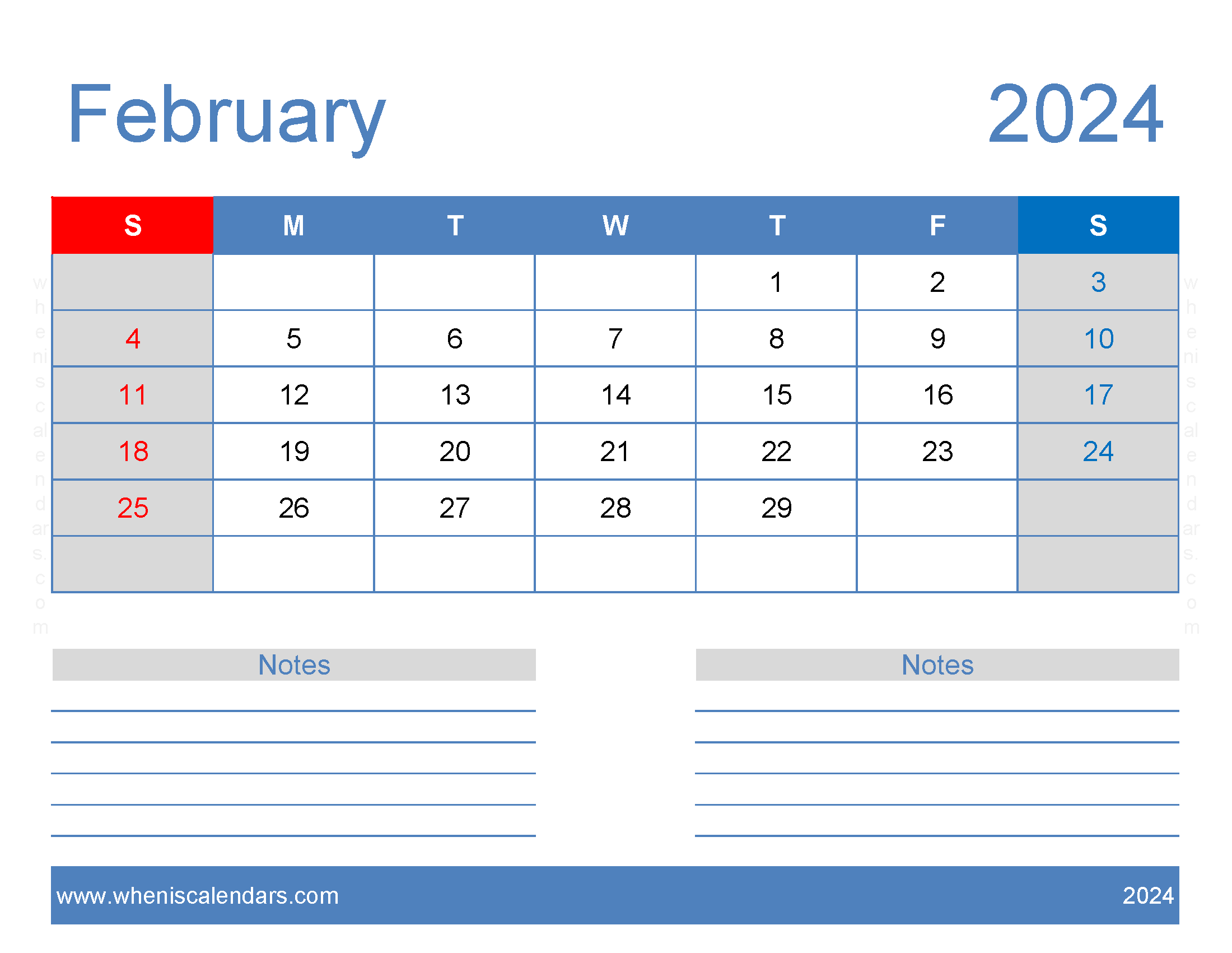 F2 February 2024 Calendar F2246