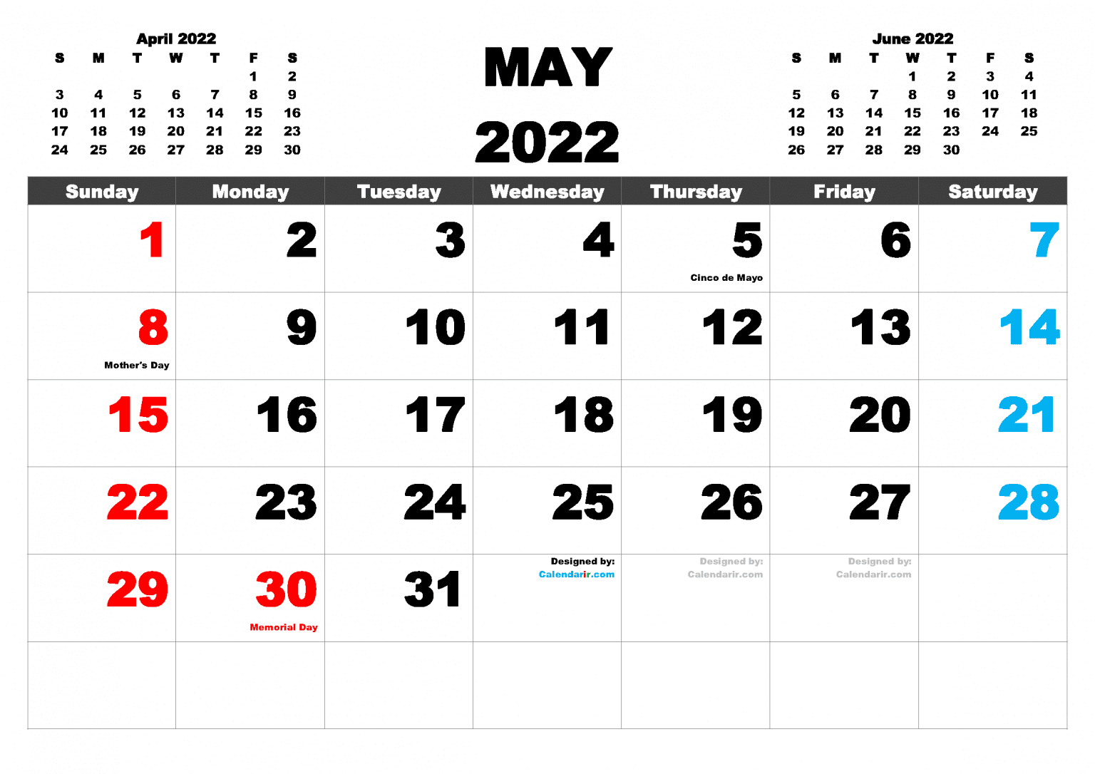 free-printable-2022-monthly-calendar-with-holidays