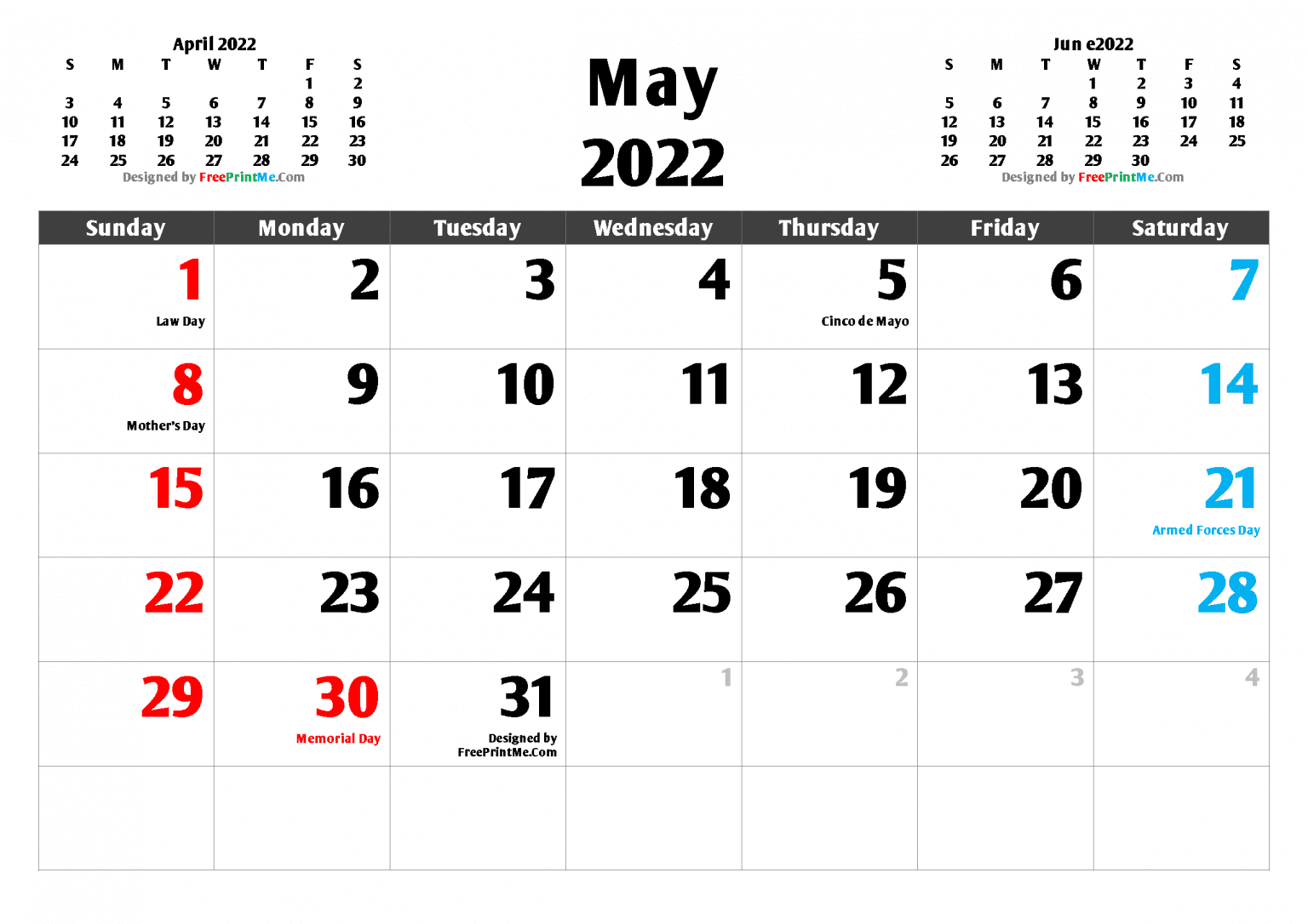 free printable may 2022 calendar pdf and image