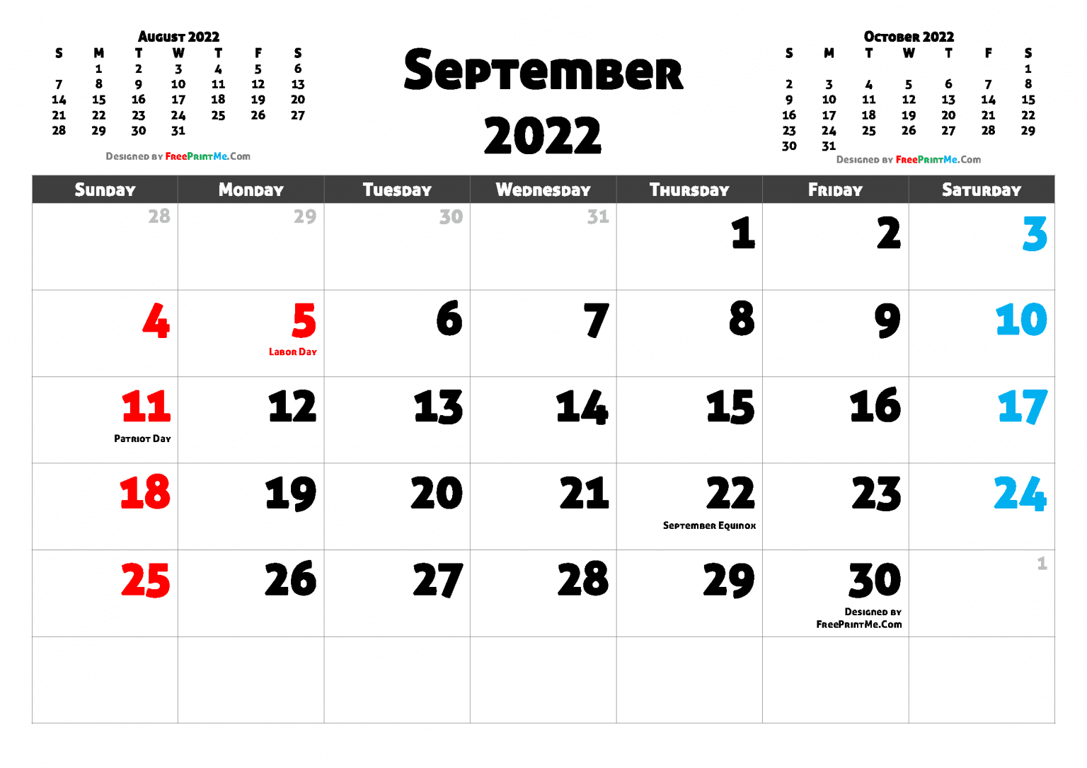 Free printable calendar september 2022 grejd