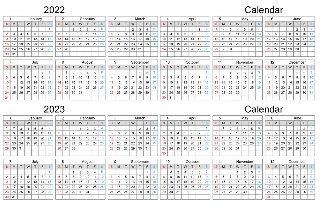 Download And Print Free Printable 2022 Calendars - Freeprintme.com