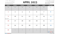 Free Printable April 2023 Calendar