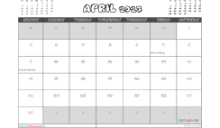 Free April Calendar 2023 Printable