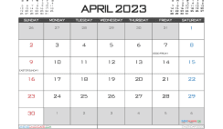 Free 2023 Calendar April Printable