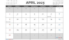 Printable April 2023 Calendar with Holidays