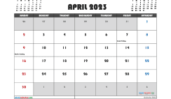 Free April 2023 Calendar with Holidays