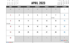 Free Printable April 2023 Calendar