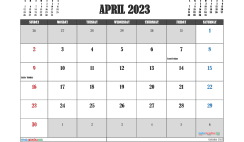 Free April 2023 Calendar Printable