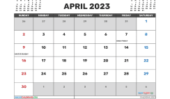 Free Calendar April 2023 Printable