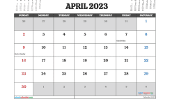 April 2023 Calendar Free Printable