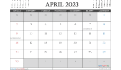 Free 2023 Calendar April Printable