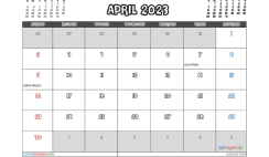 Free April 2023 Calendar with Holidays