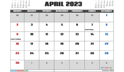 Free April 2023 Calendar Printable