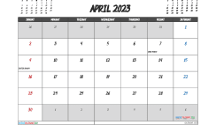 April 2023 Calendar Free Printable