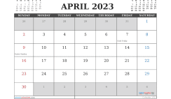 Free 2023 Calendar April Printable