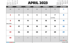 Free April 2023 Calendar with Holidays