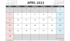 Free April 2023 Calendar Printable