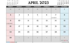 Free Calendar April 2023 Printable