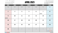 April 2023 Printable Calendar Free