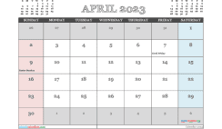 April 2023 Calendar Free Printable