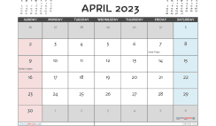 April 2023 Calendar with Holidays Free