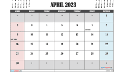 Free April 2023 Calendar Template