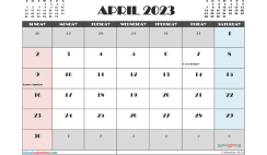 April 2023 Calendar Free Printable