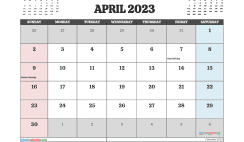 Free April Calendar 2023 Printable