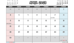 Free Printable April 2023 Calendar