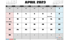 Free April 2023 Calendar Template