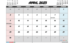 Free 2023 Calendar April Printable