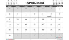 Free April 2023 Calendar Printable