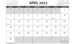 Free April 2023 Calendar Template