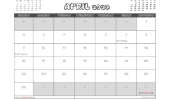 Printable April 2023 Calendar with Holidays