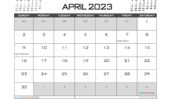 April 2023 Calendar with Holidays Free