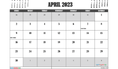 Free Calendar April 2023 Printable