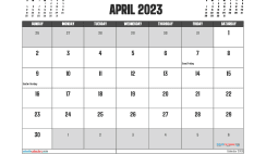 April 2023 Printable Calendar Free