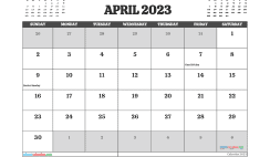 Free 2023 Calendar April Printable