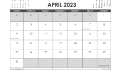 April 2023 Calendar with Holidays Printable