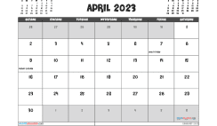 Free Printable April 2023 Calendar