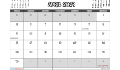 Free April 2023 Calendar Printable