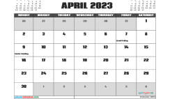 Free Calendar April 2023 Printable