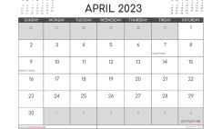 April 2023 Printable Calendar Free