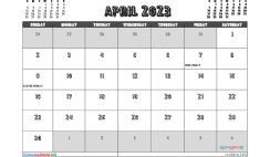 Free April 2023 Calendar with Holidays