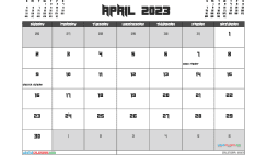 Free Printable April 2023 Calendar