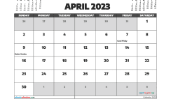 Free April 2023 Calendar Printable