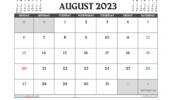 Free August 2023 Calendar Template