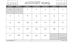 August 2023 Printable Calendar Free