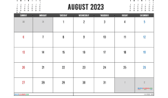 Free Printable August 2023 Calendar