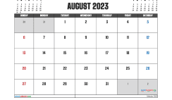 Free August 2023 Calendar Template